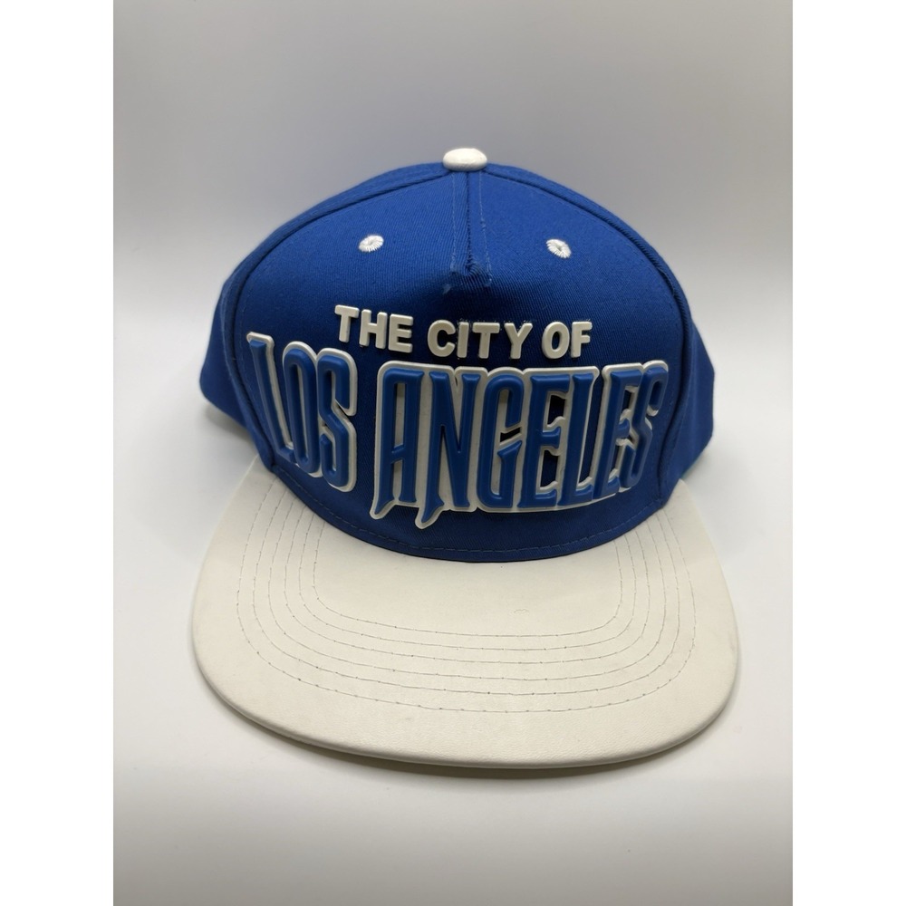 MAX HeadGear The City Of Los Angeles Snapback Hat Blue White 3D Adjustable Cap